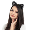 OPASKA DO WŁOSÓW kocie USZY koronka czarna PANIEŃSKI kokardki