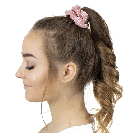GUMKA DO WŁOSÓW scrunchie RÓŻOWA kropki FROTKA