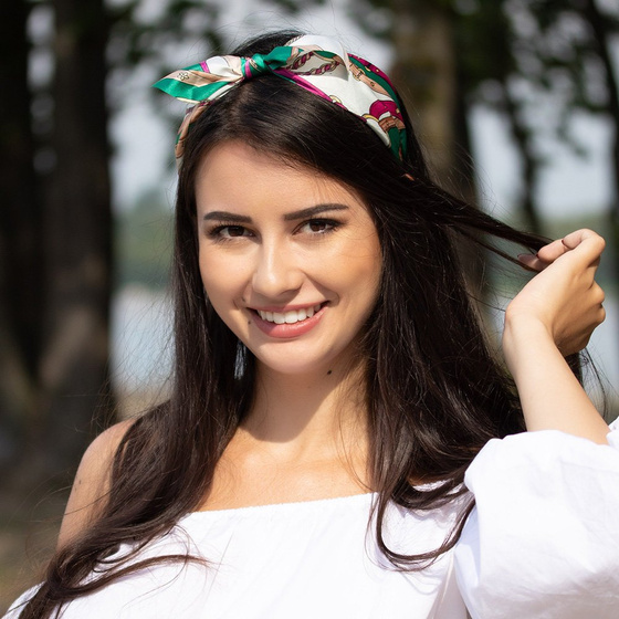 OPASKA DO WŁOSÓW szeroka pin up ZIELONA KOKARDA