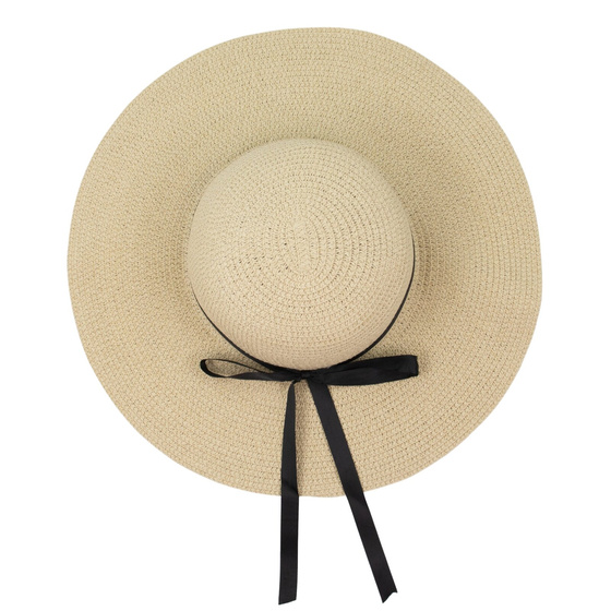 KAPELUSZ słomiany DAMSKI pleciony letni SŁOMKOWY plażowy duże rondo