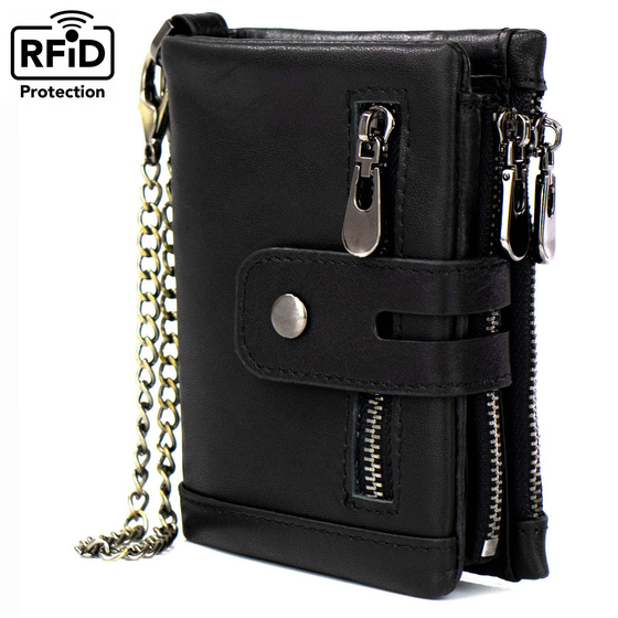 Alessio PORTFEL MĘSKI SKÓRA NATURALNA Block Kart RFID Pudełko PREZENTOWE