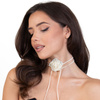 CHOKER Naszyjnik ozdobny KWIAT na szyję róża na rzemyku elegancki