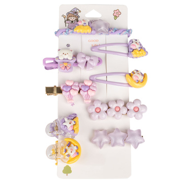 SPINKI DO WŁOSÓW ZESTAW spinek dla dziewczynki PYKI + gumeczka 9 SZTUK