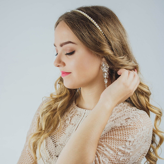 KOLCZYKI złote CYRKONIE wiszące ŚLUBNE długie