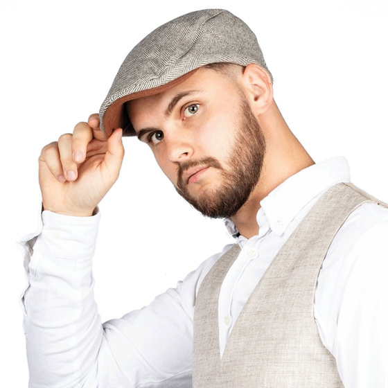 KASZKIET Męski Alessio Stylowy Elegancki FLAT CAP Jesień Zima Czapka RETRO