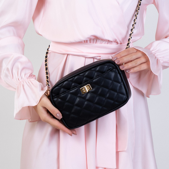 Alessio TOREBKA Damska PIKOWANA CROSSBODY na ramię łańcuszek QUILTED