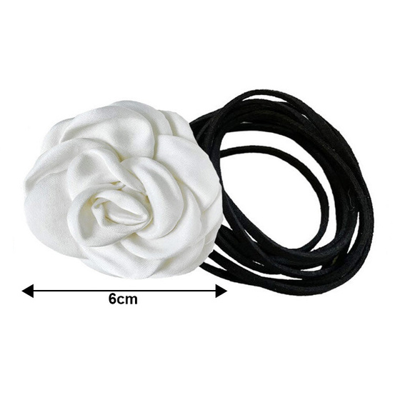 CHOKER Naszyjnik ozdobny KWIAT na szyję róża na rzemyku elegancki