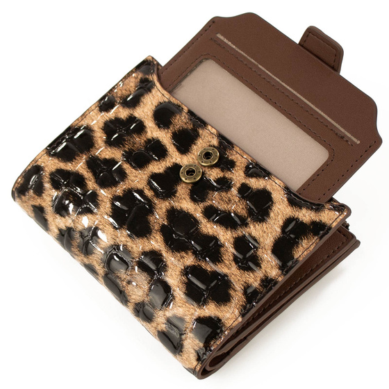 Alessio PORTFEL damski PANTERKA SKÓRA NATURALNA Pudełko PREZENTOWE