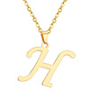 NASZYJNIK litera H STAL SZLACHETNA POZŁACANA