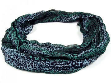 SZALIK apaszka ZIELONY turkusowy PANTERKA centki