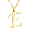 NASZYJNIK litera E STAL SZLACHETNA POZŁACANA