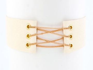 Choker NASZYJNIK przeplatany kremowy