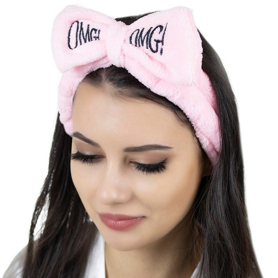 OPASKA do włosów KOSMETYCZNA różowa DO MAKIJAŻU