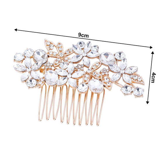 OZDOBA DO WŁOSÓW złota ŚLUBNA cyrkonie GRZEBYK