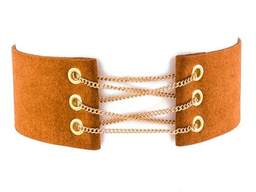 Choker NASZYJNIK przeplatany brązowy