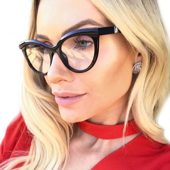 OKULARY damskie ZERÓWKI czarne KUJONKI
