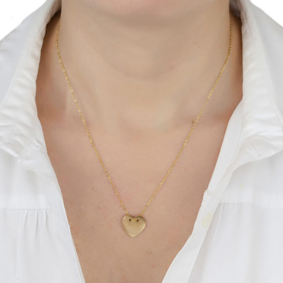 Naszyjnik STAL SZLACHETNA POZŁACANA serce