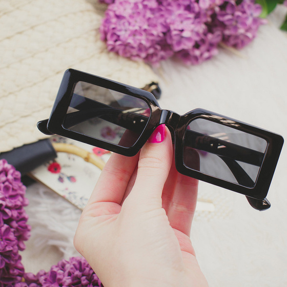 OKULARY PROSTOKĄTNE damskie PRZECIWSŁONECZNE retro