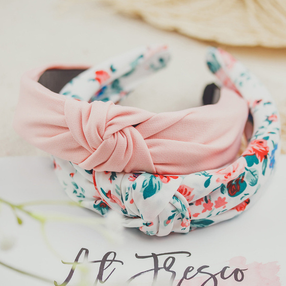 OPASKA do włosów KWIATY turban supeł WĘZEŁ