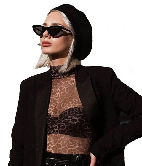 OKULARY PRZECIWSŁONECZNE damskie KOCIE OKO czarne