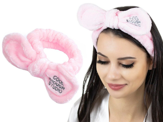 OPASKA do włosów KOSMETYCZNA do makijażu RÓŻOWA