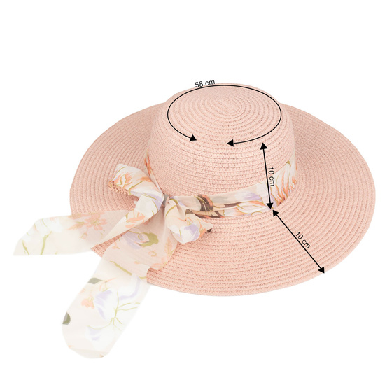 KAPELUSZ plażowy Alessio DAMSKI SŁOMKOWY kokarda letni SŁOMIANY DUŻE RONDO