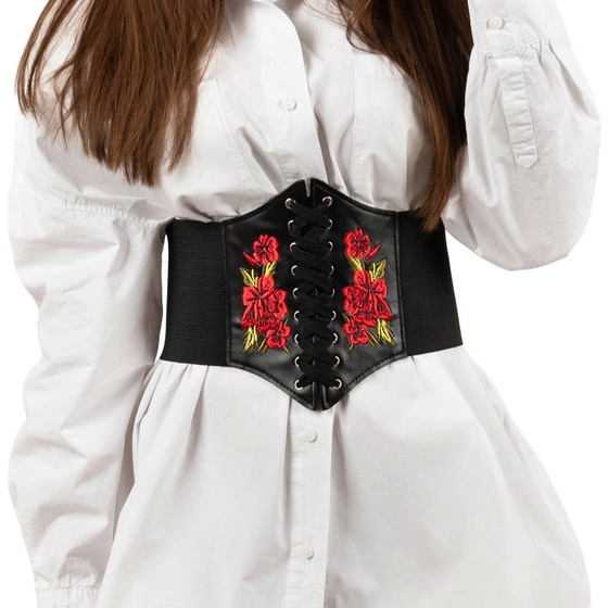 PASEK PAS GORSET szeroki Wiązany HAFT FOLK GÓRALSKI rozmiar M