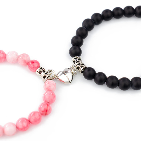 BRANSOLETKA PRZYJAŹNI dla par serduszko na magnes SERCE 2 SZTUKI