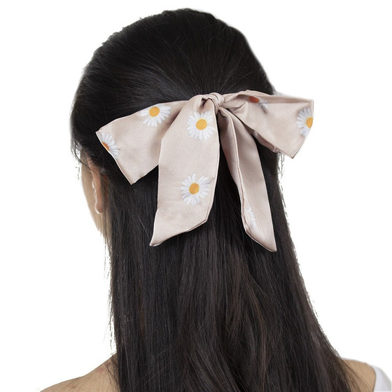 GUMKA frotka DO WŁOSÓW beżowa KOKARDA stokrotki