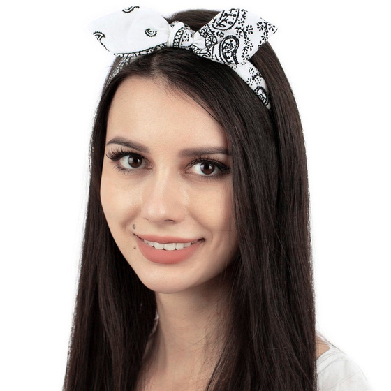 OPASKA do włosów PIN UP BANDAMKA na gumce na głowę kokarda