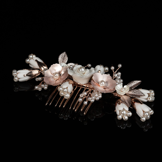 OZDOBA do włosów GRZEBYK perełki ŚLUBNA kwiatki