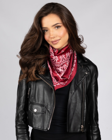 BANDAMKA BANDANA Alessio CHUSTKA CHUSTA bordowa DUŻA 67cmx67cm