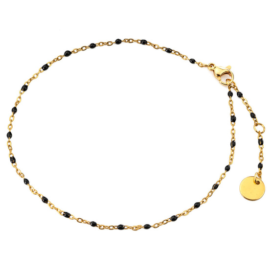 BRANSOLETKA na NOGĘ STAL SZLACHETNA POZŁACANA