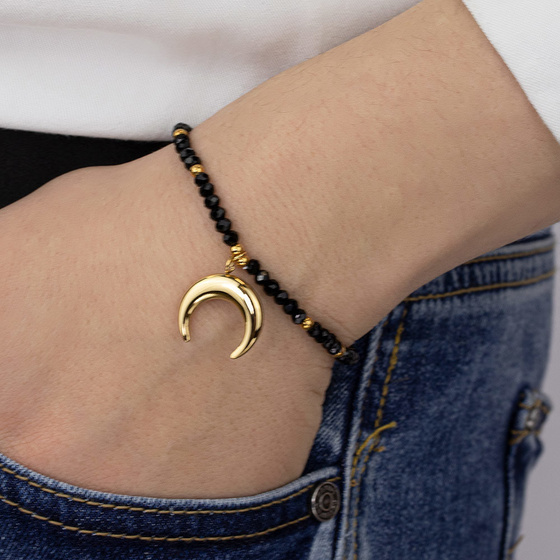 Bransoletka księżyc STAL SZLACHETNA POZŁACANA