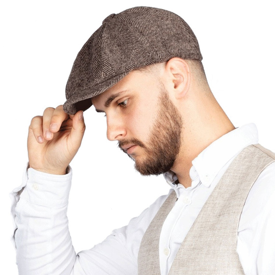 KASZKIET Męski Alessio Stylowy Elegancki NEWSBOY CAP Jesień Zima RETRO