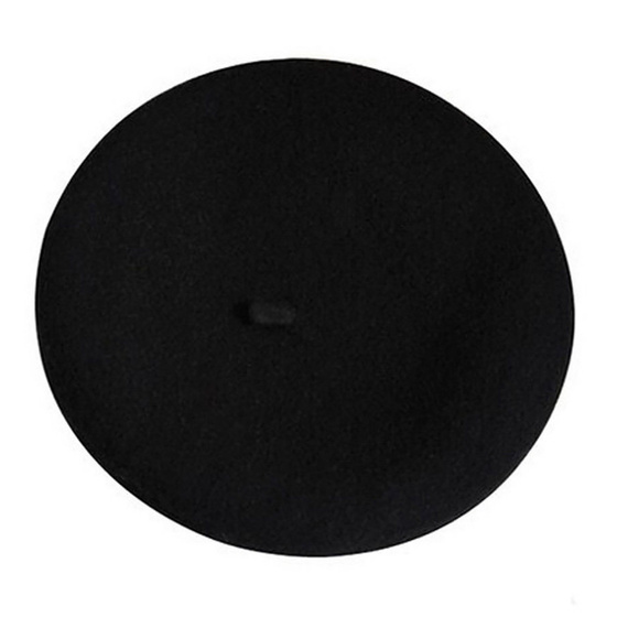 BERET damski FRANCUSKI wełniany CZARNY elegancki