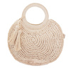 Torba damska SŁOMIANA okrągła BOHO beżowa