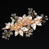 Ozdoba ślubna do włosów GRZEBYK ŚLUB KRYSZTAŁKI KWIATY