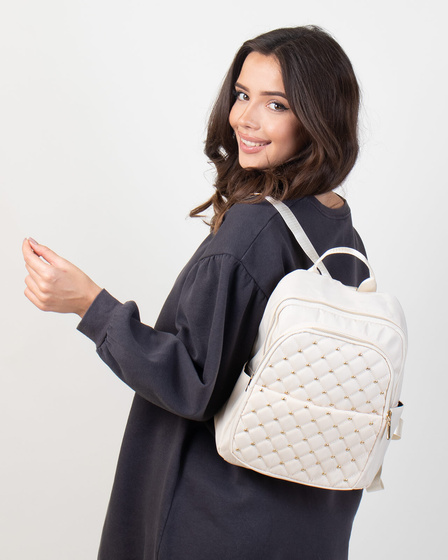 Alessio PLECAK damski POJEMNY miejski szkolny PIKOWANY torba QUILTED