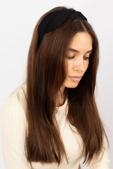 OPASKA DO WŁOSÓW Miss Glow czarna szeroka warkocz klasyczna PLECIONA