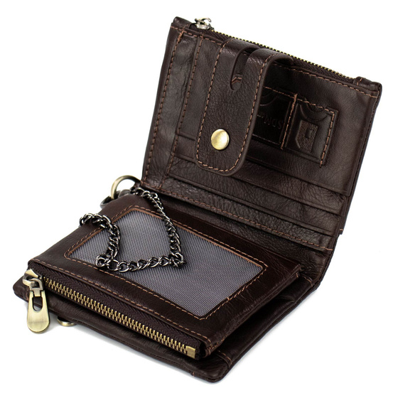 Alessio PORTFEL MĘSKI SKÓRA NATURALNA Block Kart RFID Pudełko PREZENTOWE