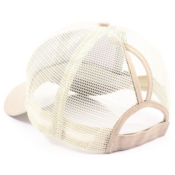 Czapka z daszkiem NA KUCYK bejsbolówka z siatką damska