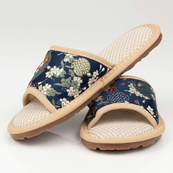 KAPCIE damskie Alessio domowe KWIATY Lekkie Miękkie FOLK r. 38-39