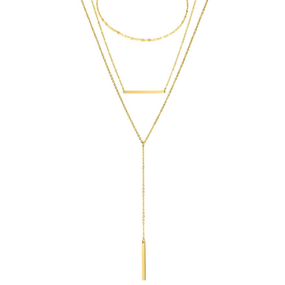 NASZYJNIK łańcuszki STAL SZLACHETNA POZŁACANA