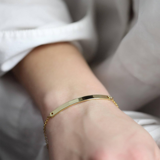 Bransoletka STAL SZLACHETNA POZŁACANA blaszka