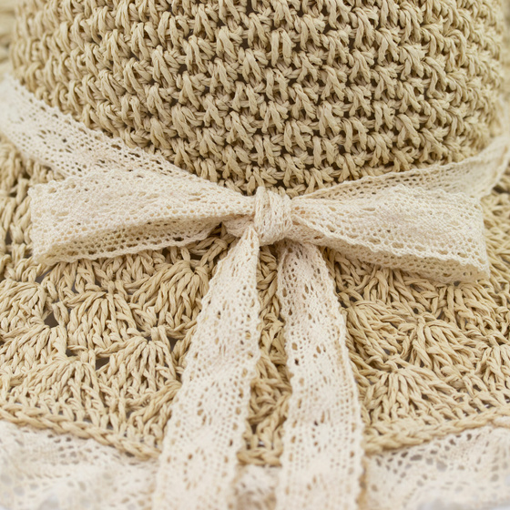 KAPELUSZ słomkowy boho lato plaża DAMSKI duże rondo KOKARDA słomiany