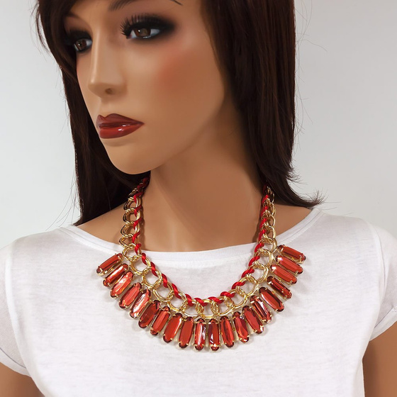 Naszyjnik kolczyki slides maroon