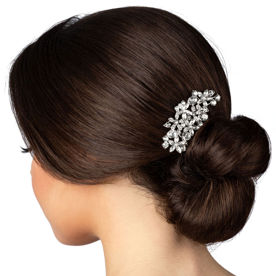 OZDOBA DO WŁOSÓW srebrna ŚLUBNA cyrkonie GRZEBYK