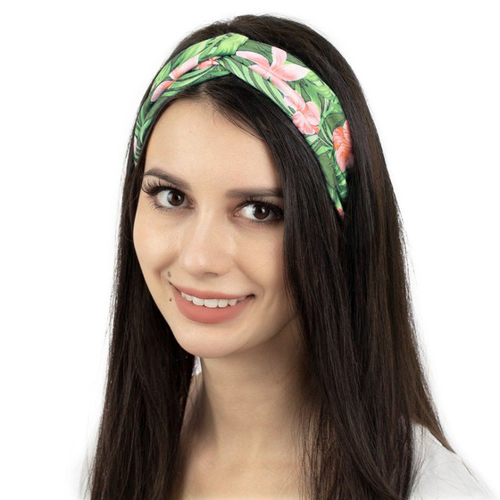 OPASKA DO WŁOSÓW szeroka ELASTYCZNA turban kwiaty