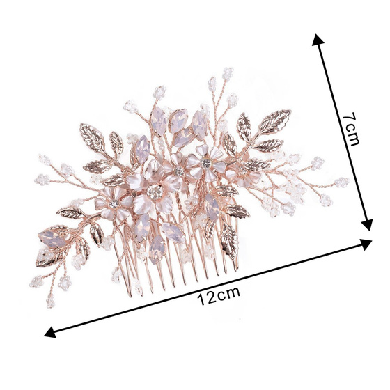 OZDOBA DO WŁOSÓW rose gold ŚLUBNA grzebyk ŚLUB